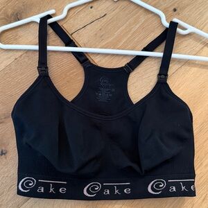 Womens Cake Nursing Bra Breastfeeding Bra with Logo Band Black Maternity